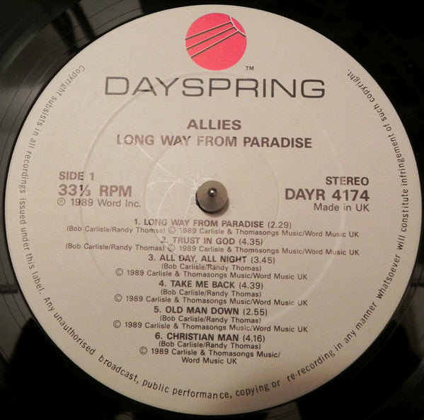 Allies – Long Way From Paradise , 1 press UK
