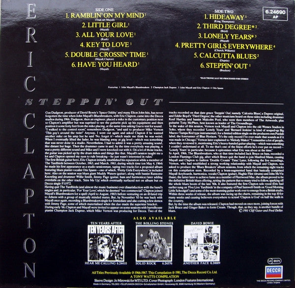 Eric Clapton Featuring John Mayall's Bluesbreakers* With Champion Jack Dupree & Otis Spann – Steppin' Out