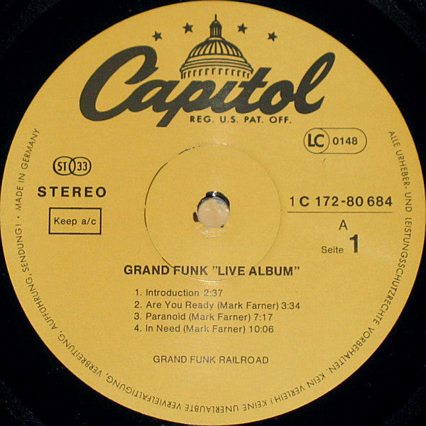 Grand Funk – Live Album 2x LP , Gatefold