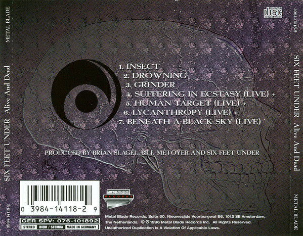 Six Feet Under – Alive And Dead , CD