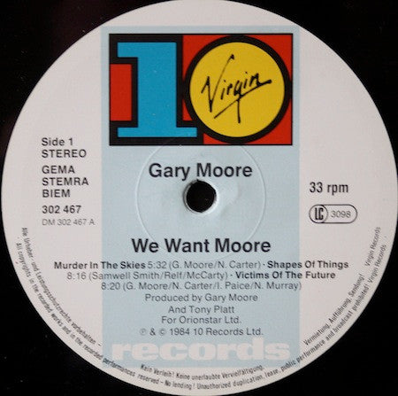 Gary Moore – We Want Moore!, 1xLP, 1x12", Gatefold