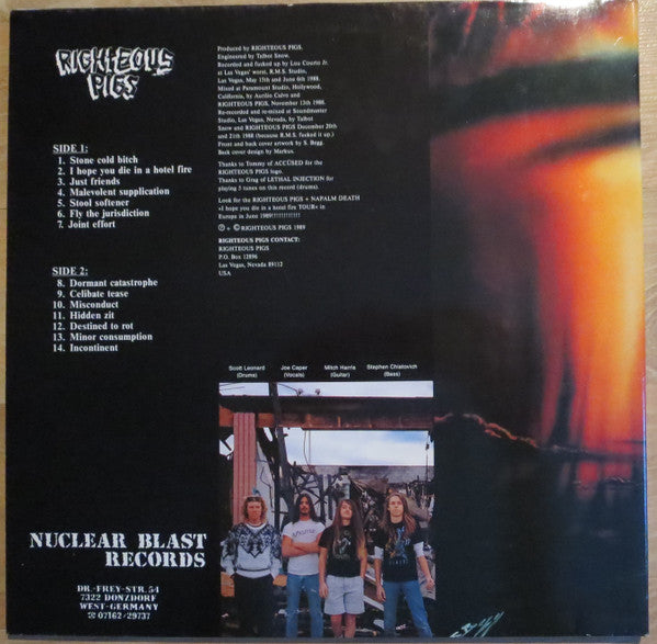 Righteous Pigs – Live And Learn , Gatefold