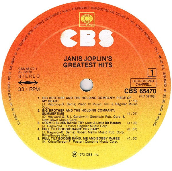 Janis Joplin – Janis Joplin's Greatest Hits