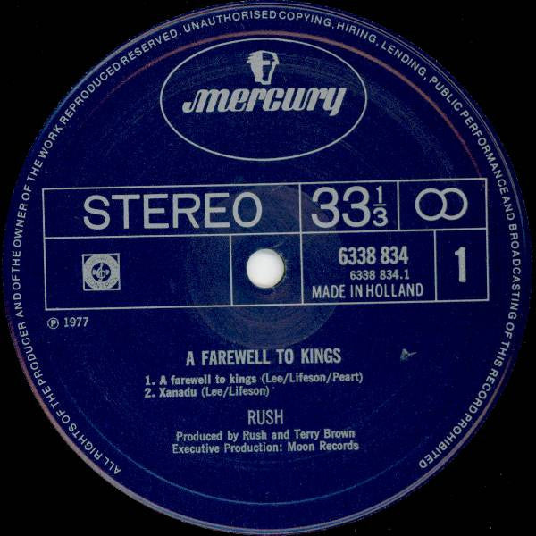 Rush – A Farewell To Kings , gatefold