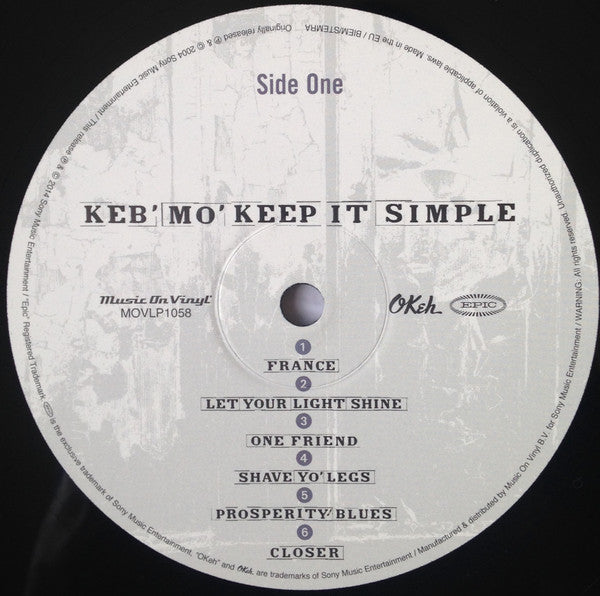 Keb' Mo' – Keep It Simple ,, 180 gram