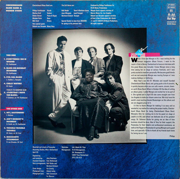 Checkerboard Blues Band & Margie Evans – Blues For The Lady, 1st Press