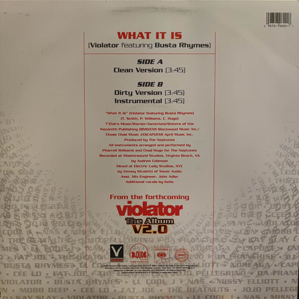 Violator Featuring Busta Rhymes – What It Is, Vinyl, 12", 33 ⅓ RPM