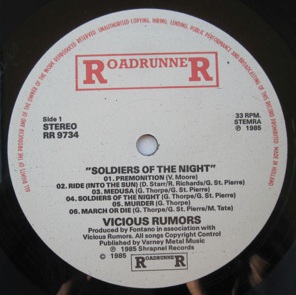 Vicious Rumors – Soldiers Of The Night