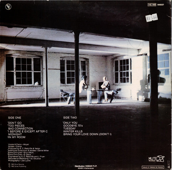 Yazoo – Upstairs At Eric's