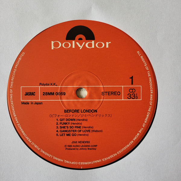 Jimi Hendrix – Before London , Japan , cu OBI