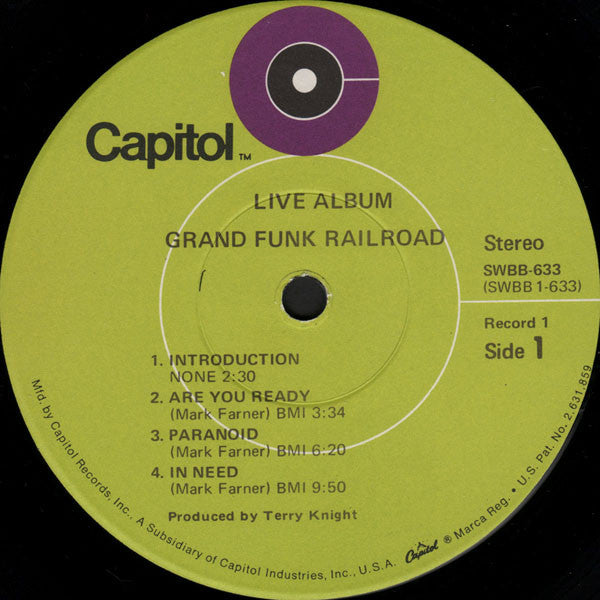 Grand Funk – Live Album 2LP , Gatefold