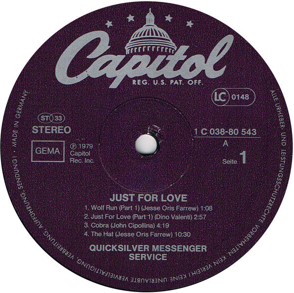 Quicksilver Messenger Service – Just For Love