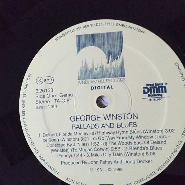 George Winston – Ballads And Blues 1972 (Piano Solos)