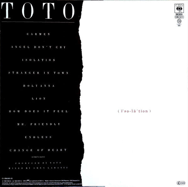 Toto – Isolation