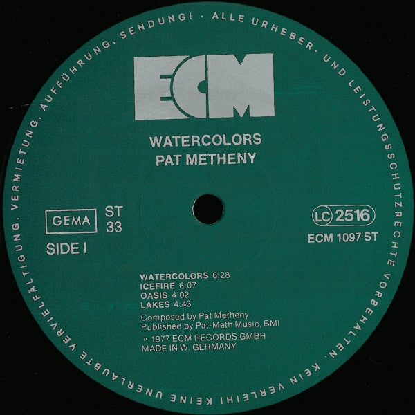 Pat Metheny – Watercolors, ECM, 1st Press