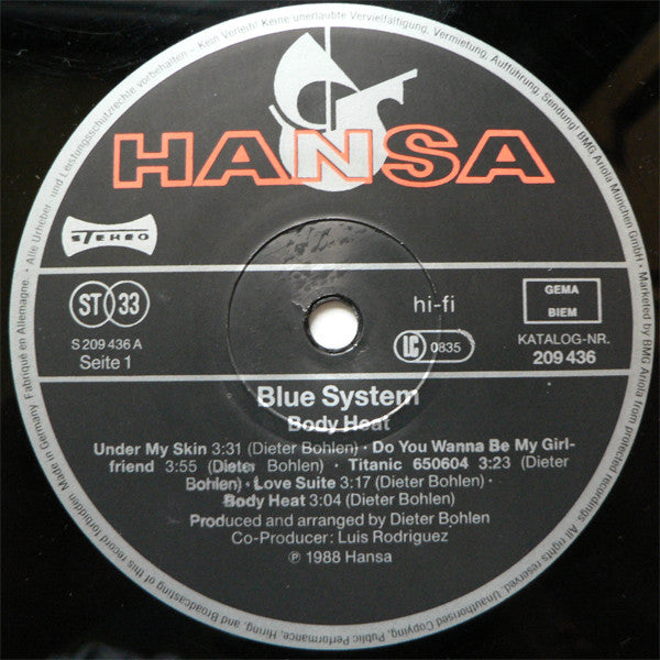 Blue System – Body Heat