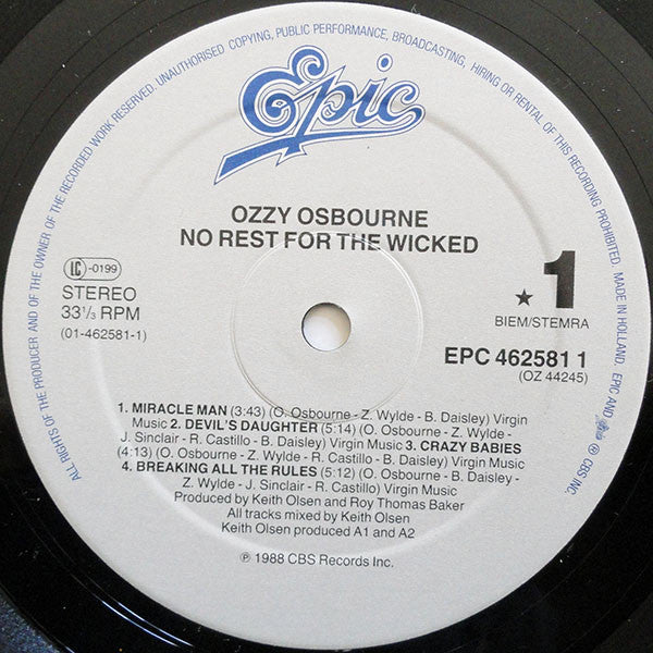 Ozzy Osbourne – No Rest For The Wicked