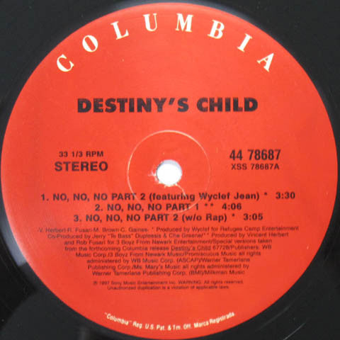 Destiny's Child – No No No , MAXI , 33 rpm