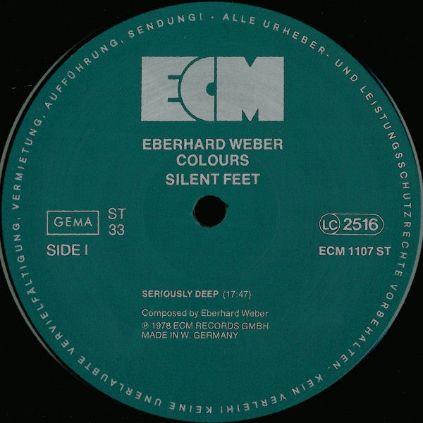 Eberhard Weber Colours – Silent Feet , ECM , 1 press Germany