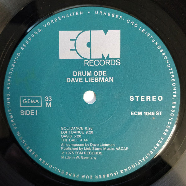 Dave Liebman* – Drum Ode