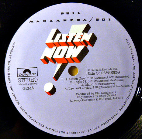 Phil Manzanera / 801 – Listen Now