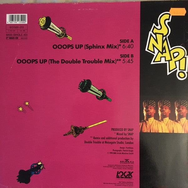 Snap! – Ooops Up (Sphinx Mix) + (The Double Trouble Mix) , 12", Maxi-Single, 45 RPM