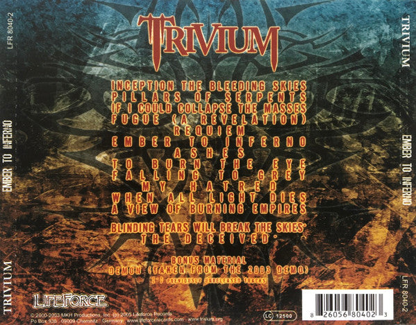 Trivium – Ember To Inferno, 2xCD