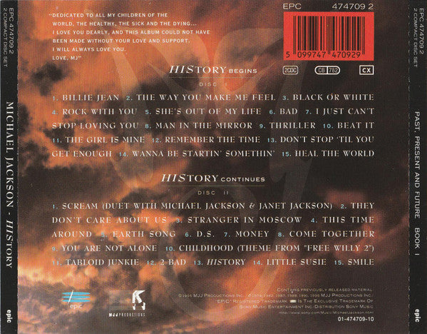 Michael Jackson – HIStory - Past, Present And Future - Book I, 2xCD
