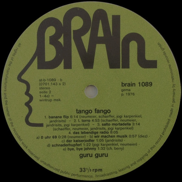 Guru Guru – Tango Fango , Gatefold , 1 press Germany