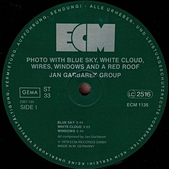 Jan Garbarek Group – Photo With Blue Sky, White Cloud, Wires, Windows And A Red Roof , ECM