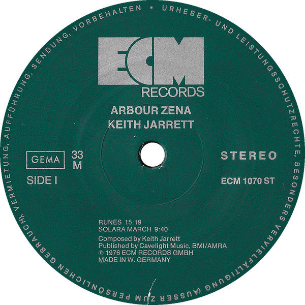 Keith Jarrett – Arbour Zena