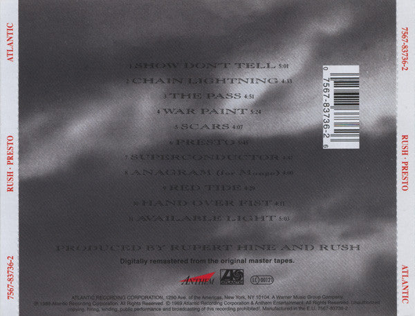 Rush – Presto, The Rush Remasters Serie