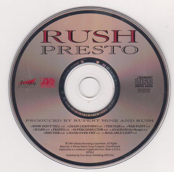Rush – Presto, The Rush Remasters Serie