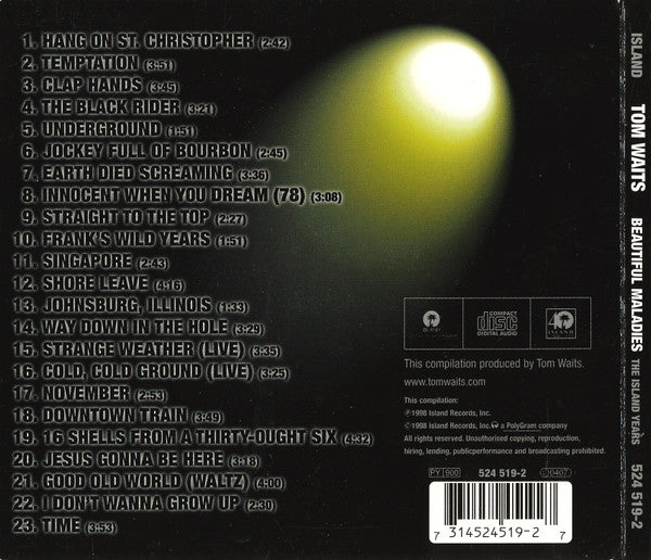 Tom Waits – Beautiful Maladies (The Island Years), CD, Digipak