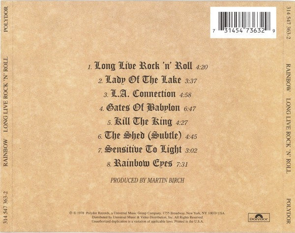 Rainbow – Long Live Rock 'N' Roll, The Rainbow Remasters