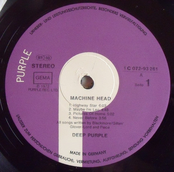 Deep Purple – Machine Head , Quadraphonic, Gatefold