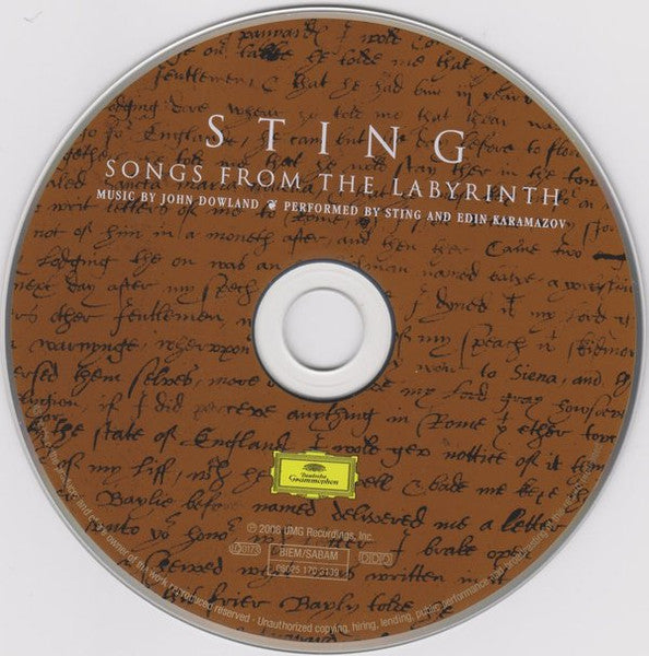 Sting – Songs From The Labyrinth , Digipak edition