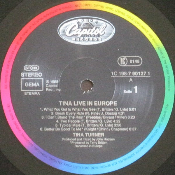 Tina Turner – Tina Live In Europe , 2LP , Gatefold + booklet
