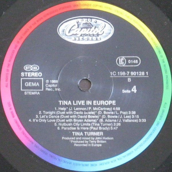 Tina Turner – Tina Live In Europe , 2LP , Gatefold + booklet
