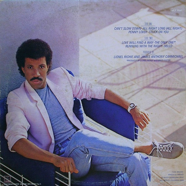 Lionel Richie – Can't Slow Down, Gatefold Sleeve