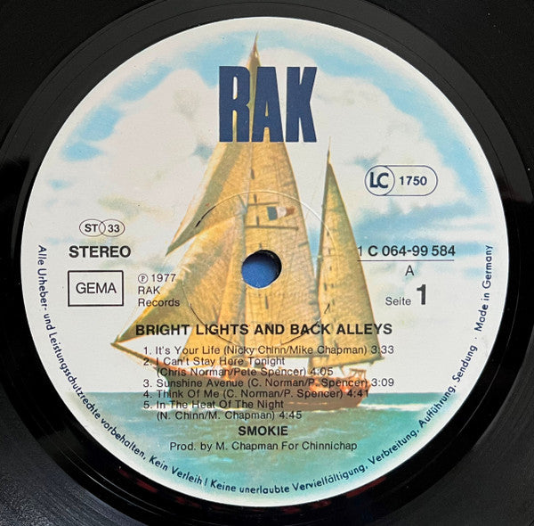 Smokie ‎– Bright Lights And Back Alleys