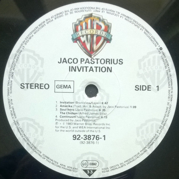 Jaco Pastorius – Invitation