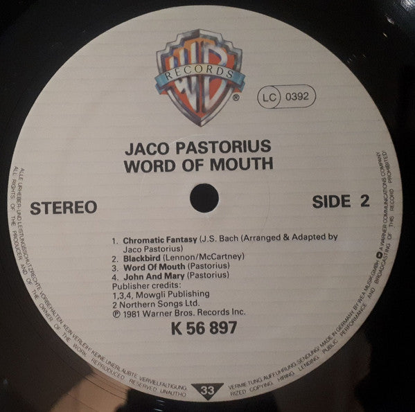 Jaco Pastorius ‎– Word Of Mouth