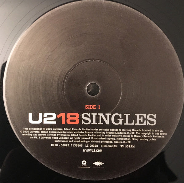 U2 – U218 Singles   ,  2LP , Gatefold