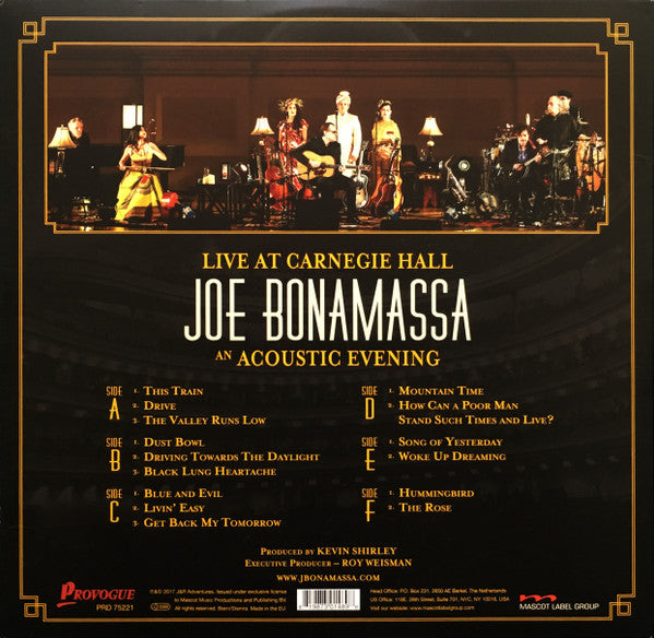 Joe Bonamassa ‎– Live At Carnegie Hall – An Acoustic Evening    ,   3×LP, Limited Edition, Yellow Translucent