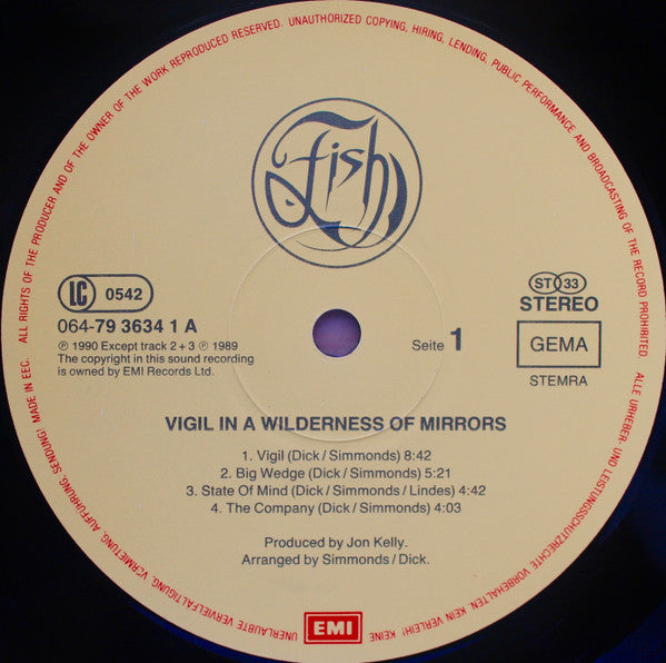 Fish ‎– Vigil In A Wilderness Of Mirrors   ,  Gatefold