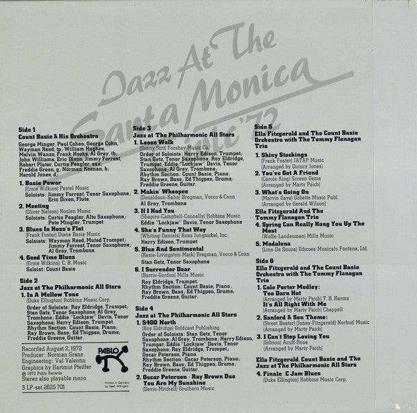 Various – Jazz At The Santa Monica Civic '72, 	 3 x LP,  Box Set, incl. poster
