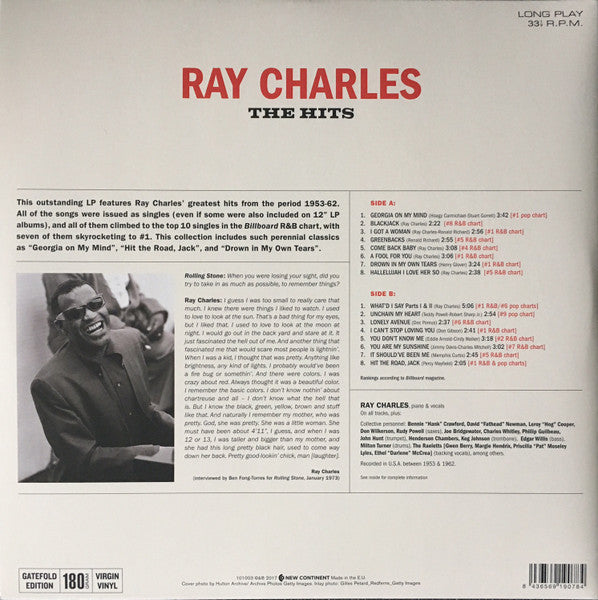 Ray Charles – The Hits  ,  Gatefold , 180 gram