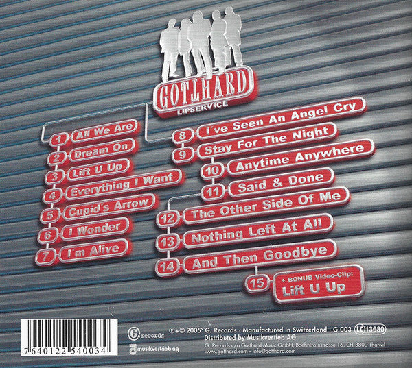 Gotthard – Lipservice  ,  Digipak , CD