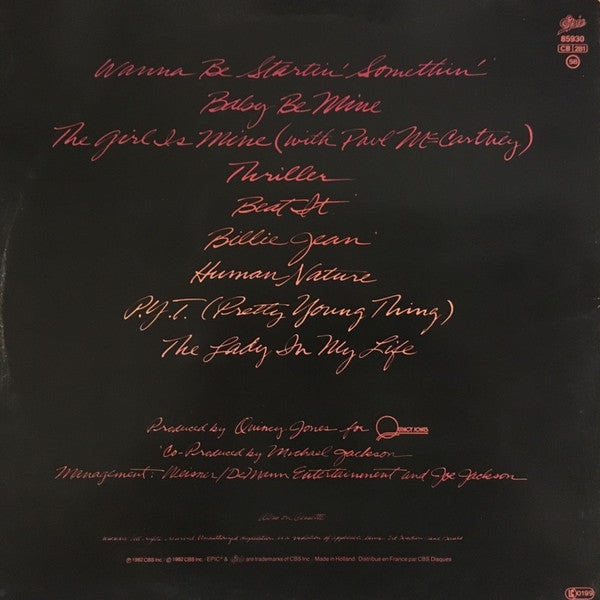 Michael Jackson – Thriller   ,  Gatefold